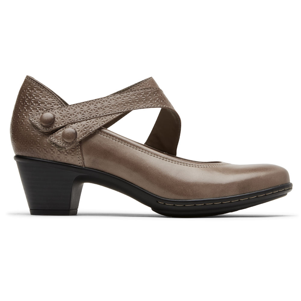 Rockport Womens Cobb Hill Kailyn Asymmetrical Mary Jane - Wedges Brown - QOB628709